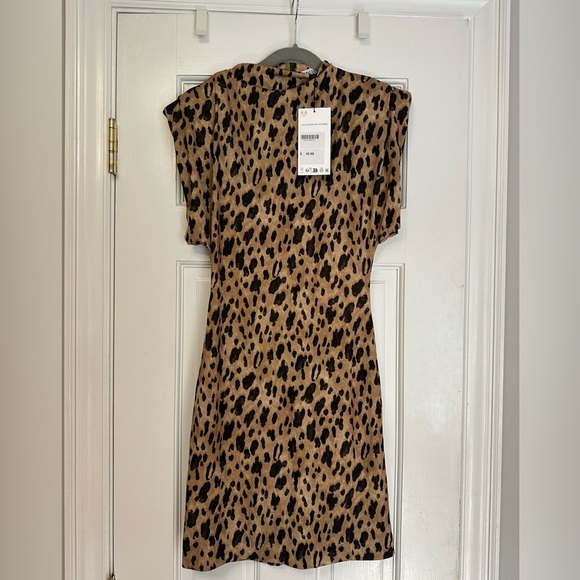 Zara leopard print mini dress. New with tags size small. - Picture 1 of 4